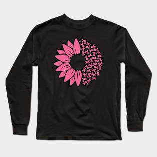 Sunflower Breast Cancer Long Sleeve T-Shirt